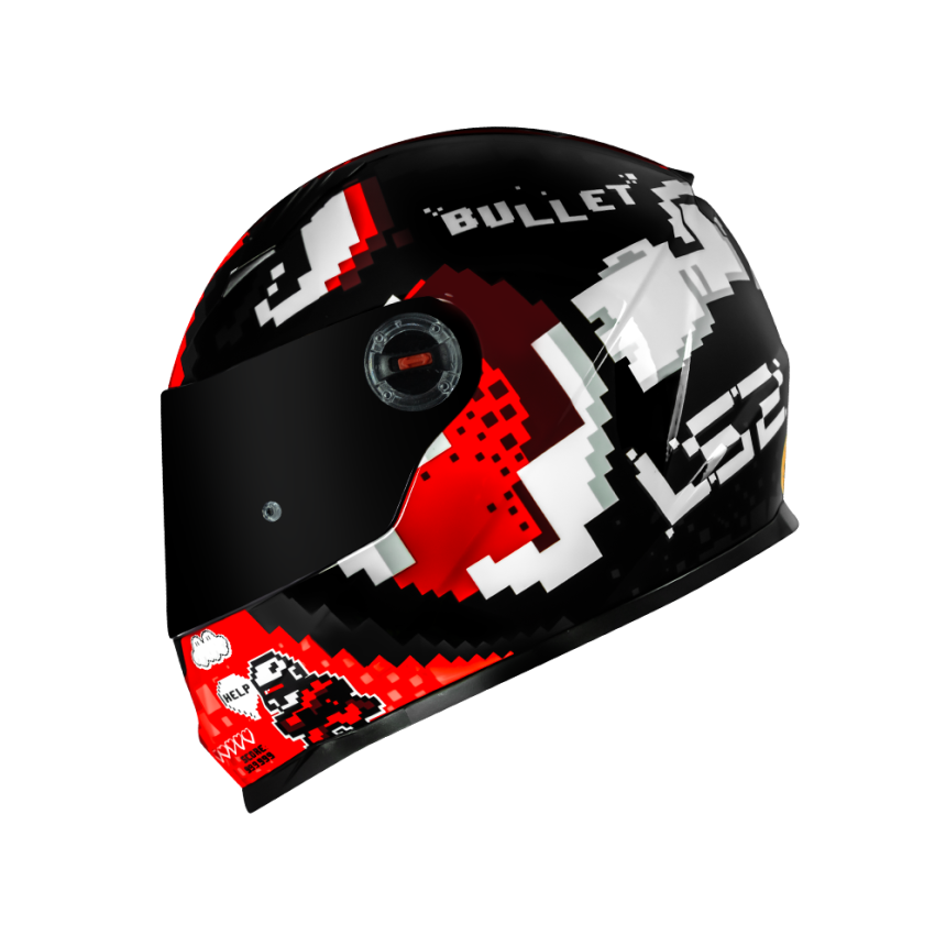 Capacete LS2 Classic FF358 Bullet - Preto e Vermelho