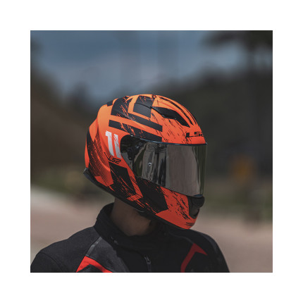 Capacete LS2 FF320 Stream Hunter - Laranja Fosco e Preto Fosco