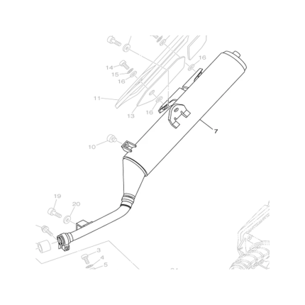 Escapamento Fortuna Yamaha XTZ 125 Mod. Original