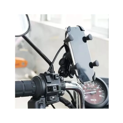 Suporte Universal para Celular e GPS Stallion C/ Carregamento por USB para Motos