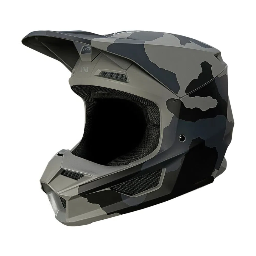 Capacete Fox V1 2022 Trev - Preto Fosco Camuflado