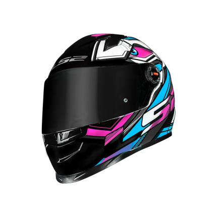 Capacete LS2 Classic FF358 Xdron - Cyan Rosa