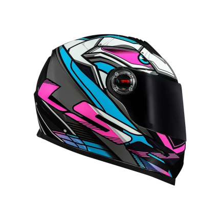 Capacete LS2 Classic FF358 Xdron - Cyan Rosa