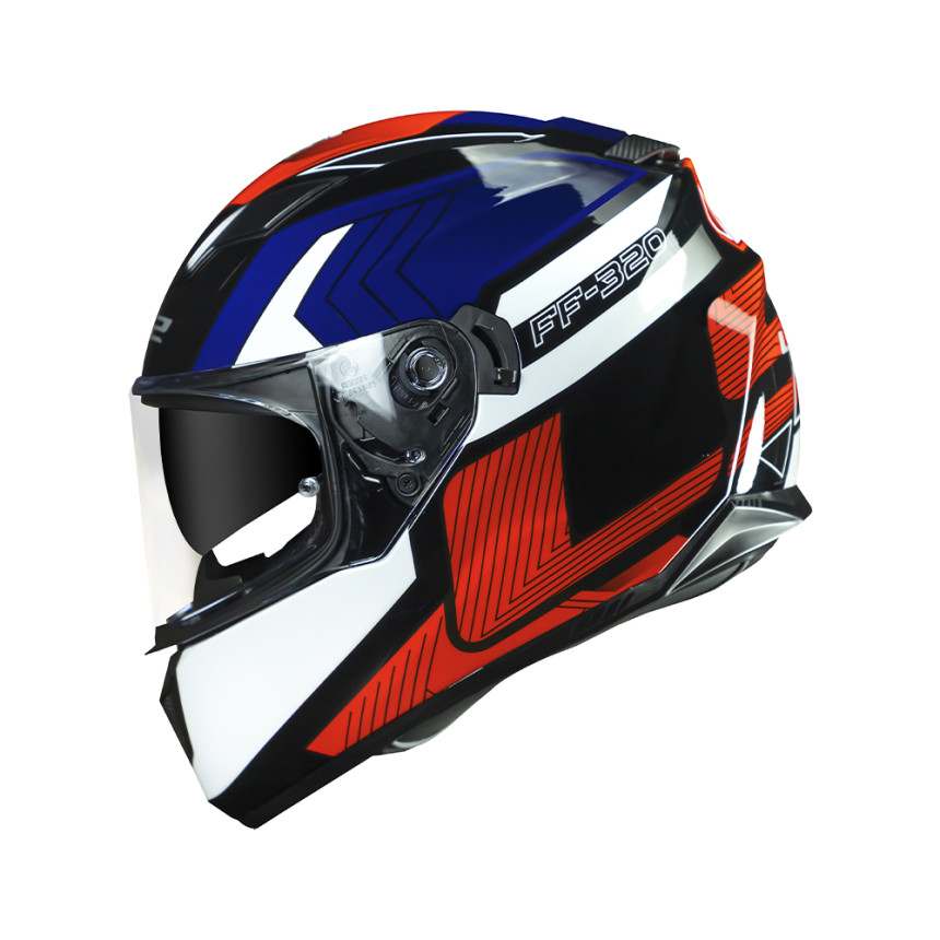Capacete LS2 FF320 Stream Exo - Branco / Azul / Vermelho