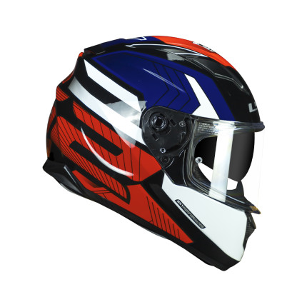 Capacete LS2 FF320 Stream Exo - Branco / Azul / Vermelho