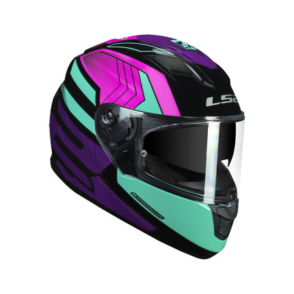 Capacete LS2 FF320 Stream Exo - Preto / Azul / Rosa