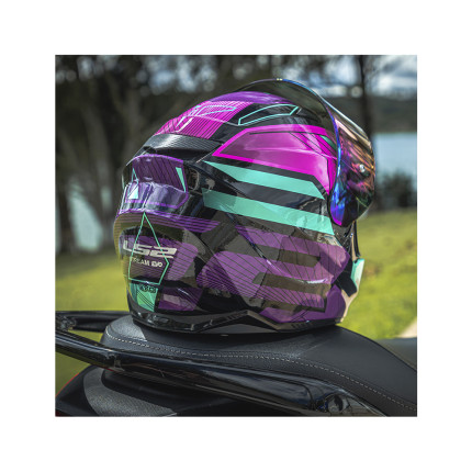 Capacete LS2 FF320 Stream Exo - Preto / Azul / Rosa