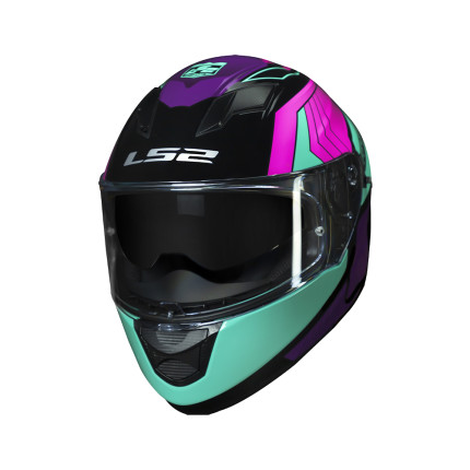 Capacete LS2 FF320 Stream Exo - Preto / Azul / Rosa