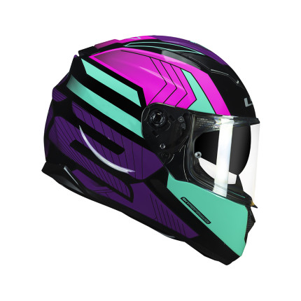 Capacete LS2 FF320 Stream Exo - Preto / Azul / Rosa