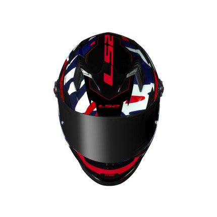 Capacete LS2 FF358 Tank - Camuflado / Azul / Vermelho