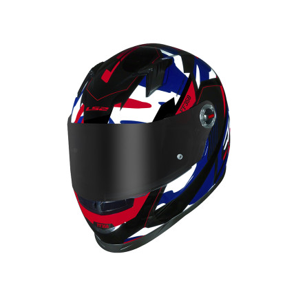 Capacete LS2 FF358 Tank - Camuflado / Azul / Vermelho