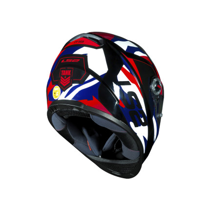 Capacete LS2 FF358 Tank - Camuflado / Azul / Vermelho