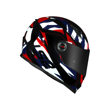 Capacete LS2 FF358 Tank - Camuflado / Azul / Vermelho