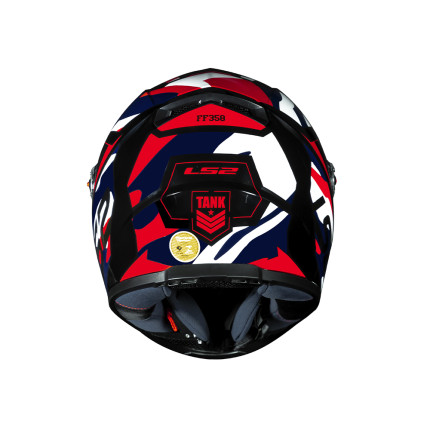 Capacete LS2 FF358 Tank - Camuflado / Azul / Vermelho