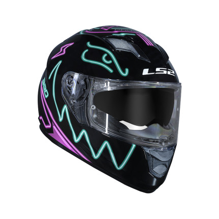 Capacete LS2 FF320 Stream Neon - Fúcsia e Turquesa