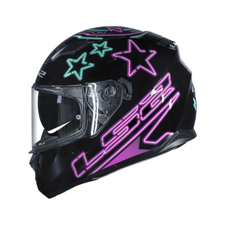 Capacete LS2 FF320 Stream Neon - Fúcsia e Turquesa