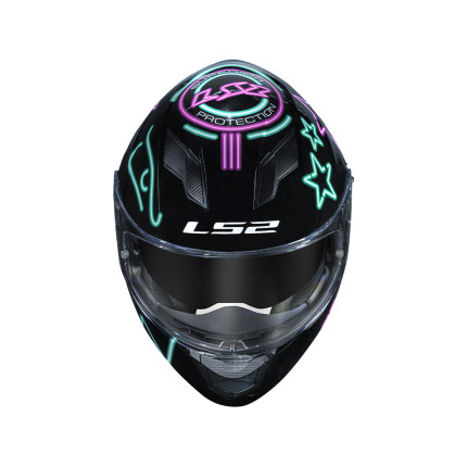 Capacete LS2 FF320 Stream Neon - Fúcsia e Turquesa