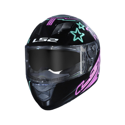 Capacete LS2 FF320 Stream Neon - Fúcsia e Turquesa