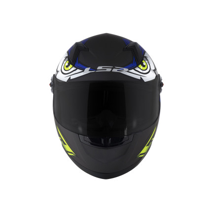 Capacete LS2 Classic FF358 Tribal - Preto Fosco e Azul