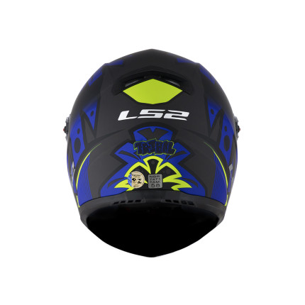 Capacete LS2 Classic FF358 Tribal - Preto Fosco e Azul