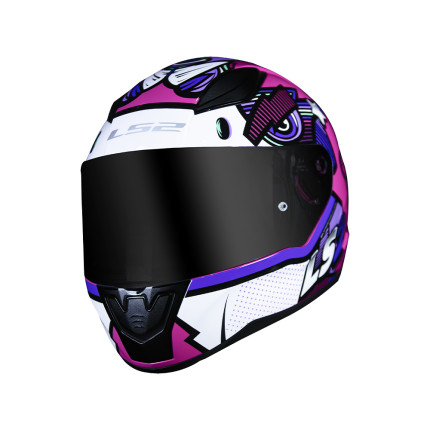 Capacete LS2 FF353 Rapid Khan - Branco e Fúcsia