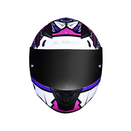 Capacete LS2 FF353 Rapid Khan - Branco e Fúcsia