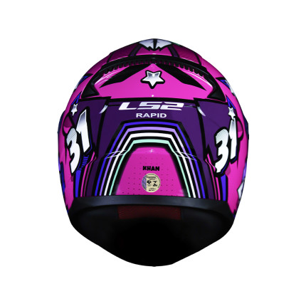 Capacete LS2 FF353 Rapid Khan - Branco e Fúcsia
