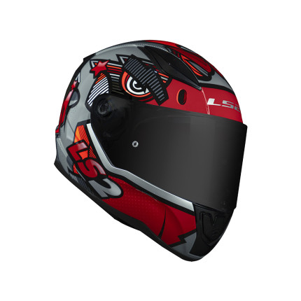 Capacete LS2 FF353 Rapid Khan - Vermelho e Cinza
