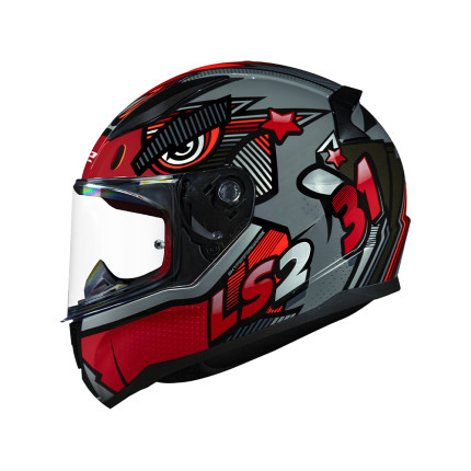 Capacete LS2 FF353 Rapid Khan - Vermelho e Cinza