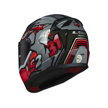 Capacete LS2 FF353 Rapid Khan - Vermelho e Cinza
