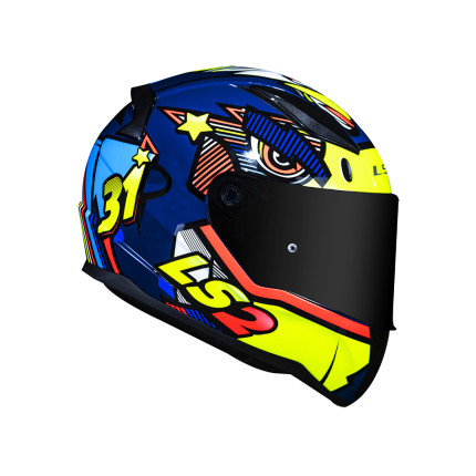 Capacete LS2 FF353 Rapid Khan - Amarelo e Azul