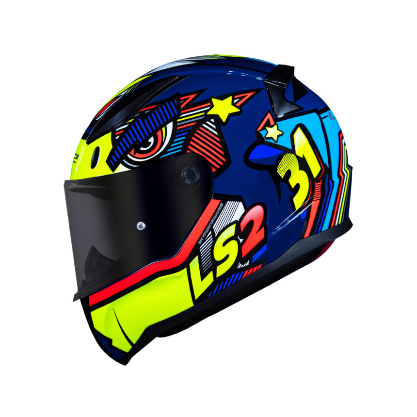 Capacete LS2 FF353 Rapid Khan - Amarelo e Azul