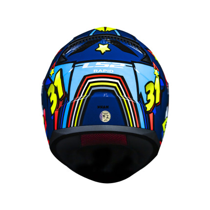 Capacete LS2 FF353 Rapid Khan - Amarelo e Azul