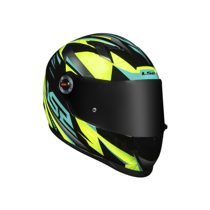 Capacete LS2 Classic FF358 Draze - Preto / Amarelo / Verde