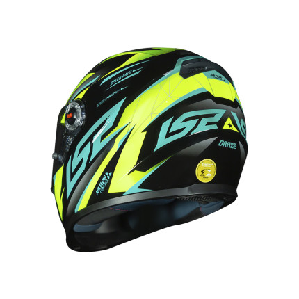 Capacete LS2 Classic FF358 Draze - Preto / Amarelo / Verde