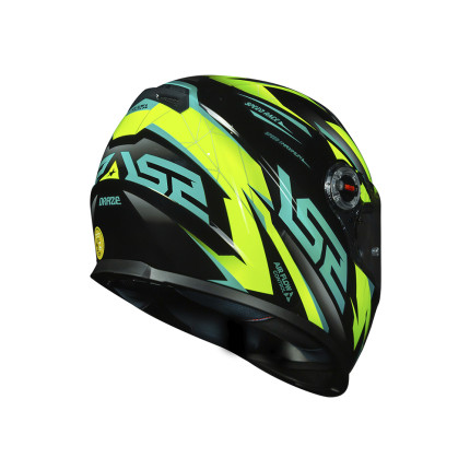 Capacete LS2 Classic FF358 Draze - Preto / Amarelo / Verde