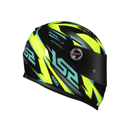 Capacete LS2 Classic FF358 Draze - Preto / Amarelo / Verde