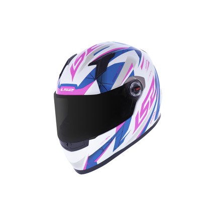 Capacete LS2 Classic FF358 Draze - Branco / Azul / Rosa
