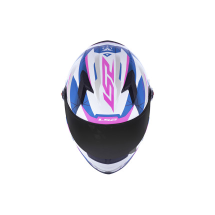 Capacete LS2 Classic FF358 Draze - Branco / Azul / Rosa