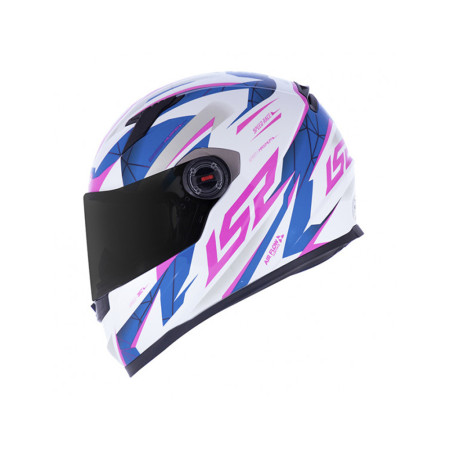 Capacete LS2 Classic FF358 Draze - Branco / Azul / Rosa