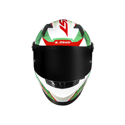 Capacete LS2 Classic FF358 Draze - Branco / Verde / Vermelho