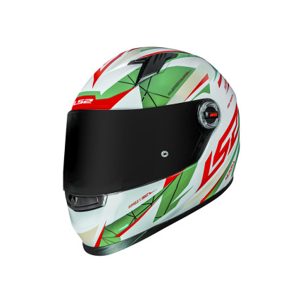 Capacete LS2 Classic FF358 Draze - Branco / Verde / Vermelho