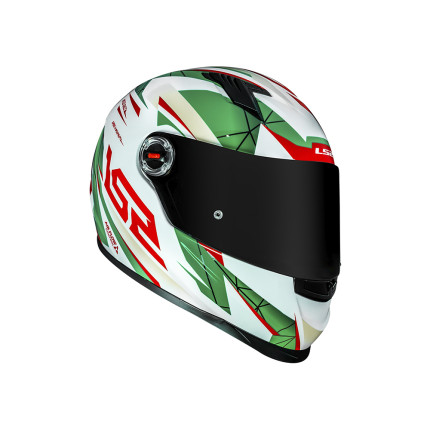 Capacete LS2 Classic FF358 Draze - Branco / Verde / Vermelho