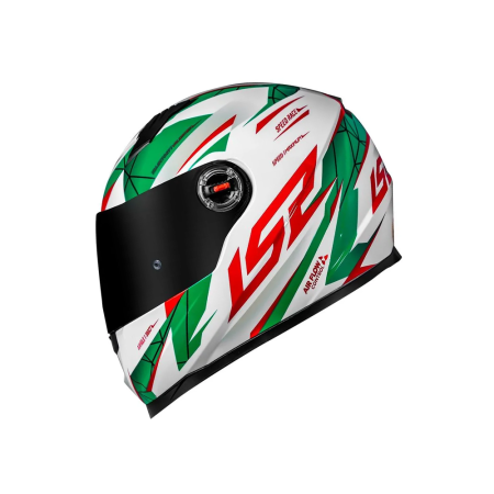 Capacete LS2 Classic FF358 Draze - Branco / Verde / Vermelho
