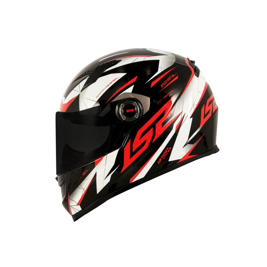 Capacete LS2 Classic FF358 Draze - Preto / Branco / Vermelho