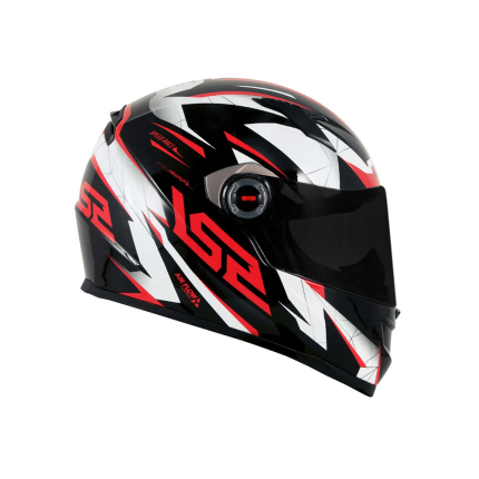 Capacete LS2 Classic FF358 Draze - Preto / Branco / Vermelho