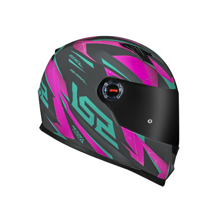 Capacete LS2 Classic FF358 Draze - Cinza / Verde / Rosa