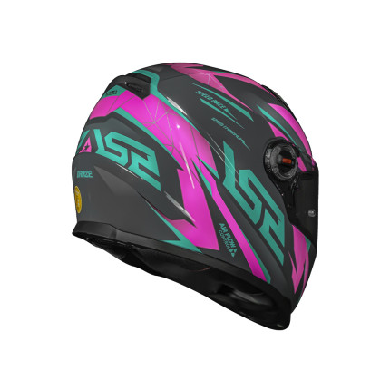 Capacete LS2 Classic FF358 Draze - Cinza / Verde / Rosa