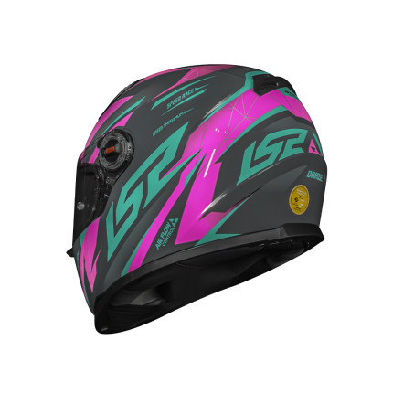 Capacete LS2 Classic FF358 Draze - Cinza / Verde / Rosa