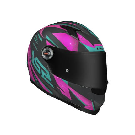 Capacete LS2 Classic FF358 Draze - Cinza / Verde / Rosa